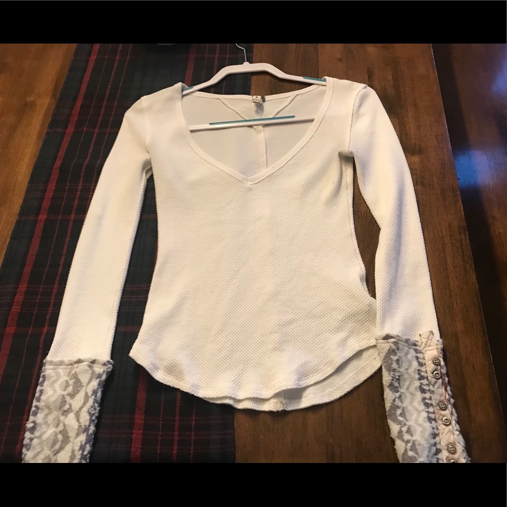 Free People White Art School Thermal ❄️